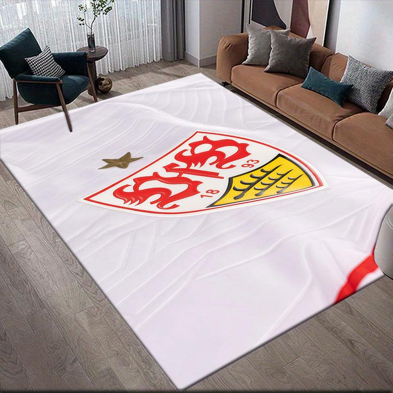 VFB Logo Flanell Teppich, Heim Sofa Dekoration für Wohnzimmer & Schlafzimmer, Rutschfeste Spiel Flanell Bodenmatte für Spielzimmer