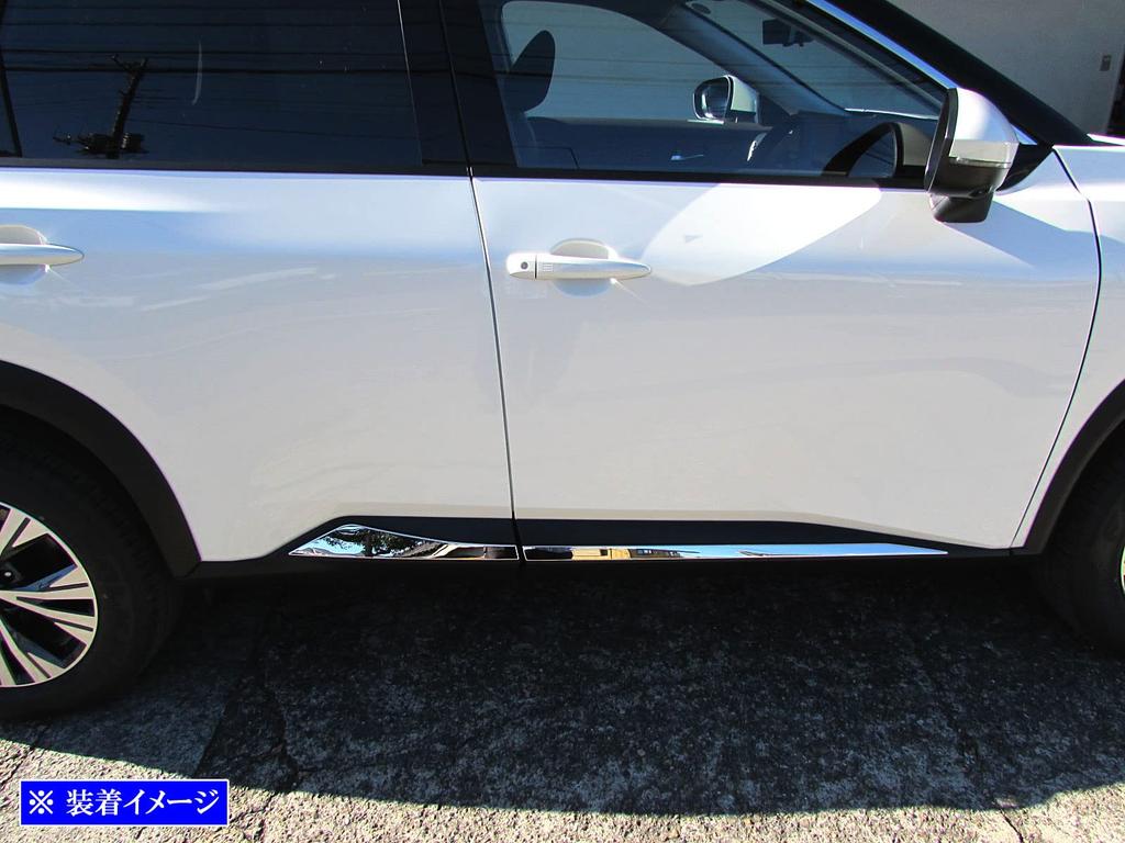 BRIGHTZ T33 SNT33 Super Mirror Finish Stainless Steel Plated Side Door Molding 4PC SNT33 ST33 NT33 SNT ST NT T 33 X-Trail SID-MOL-161 X-Trail