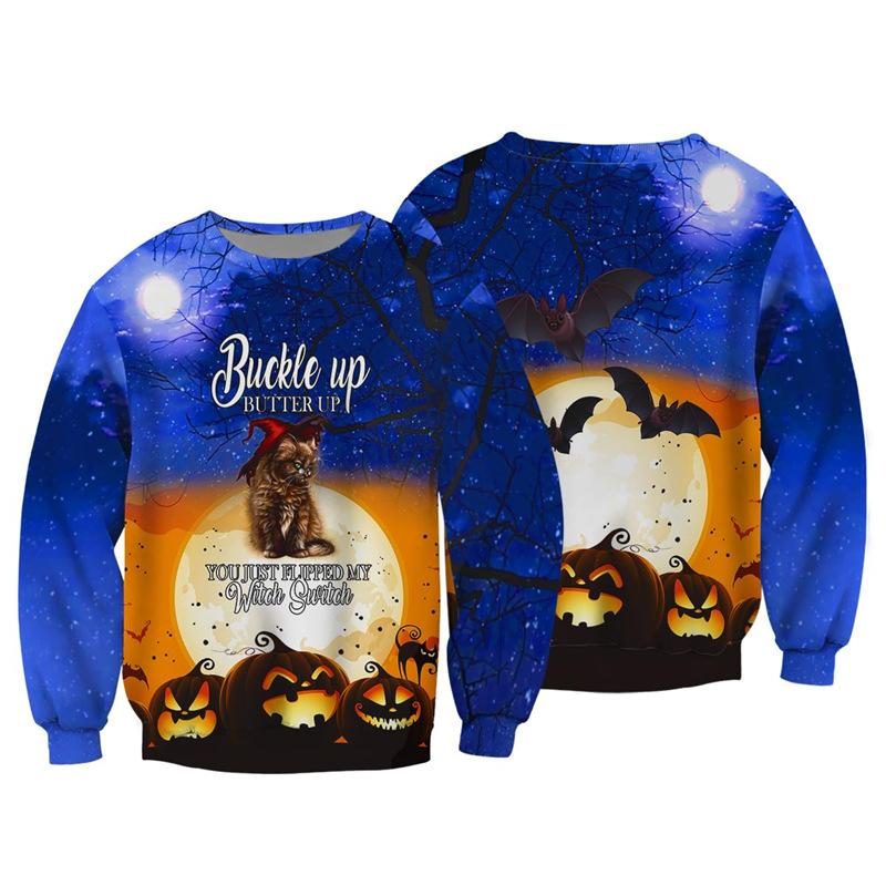 Autumn 3D Pumpkin Theme Printed Sweatshirts Fashionable Casual Sports Long Sleeved Men's Sweatshirts