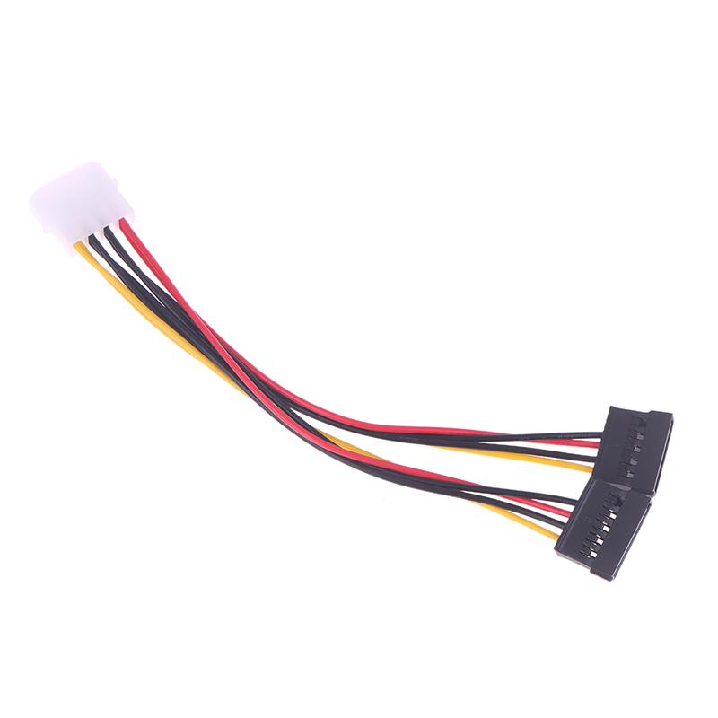2Pcs Ide Molex 4 Pin To 2 X Sata Power Cable Serial Ata Y Splitter Hard Driver Dual Extension Cord Adapter Connector