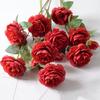 26" Artificial Peonies Flowers with Long Stems Faux Silk Peony Arrangement Bouquet with 2 Heads Full Blooms And 1 Bud for Wedding Centerpiece Party