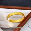 Golden Lucky Cat Bangle with Auspicious Words & Clouds Design