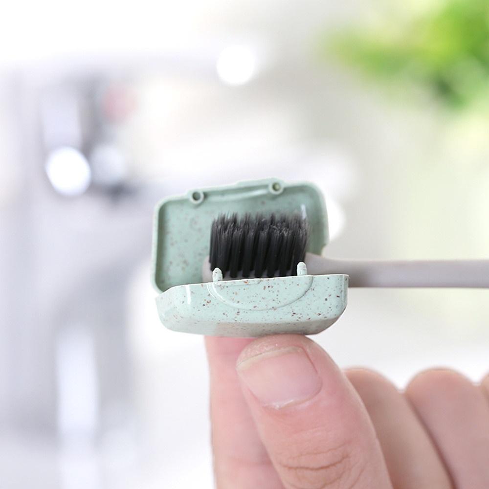 4PCS Household Bathroom Portable Solid Color Travel Toothbrush Cover Wash Brush Cap Case Box Home Accessories Small Tool Supply