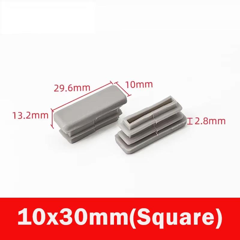Capace de capăt de blocare din plastic gri, rotunde/pătrate, pentru tuburi/țeavă de 16/19/22/25-100mm, Dopuri, Vârfuri pentru picioare de mobilă/masă, Pad-uri pentru picioare de scaune