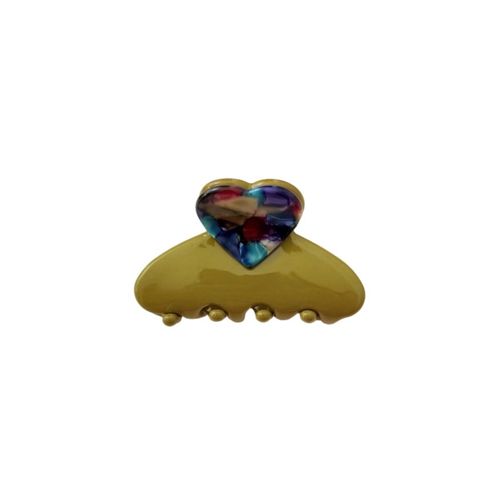 Elegant Korean Style Retro Heart Acetate Claw Clip for Hair