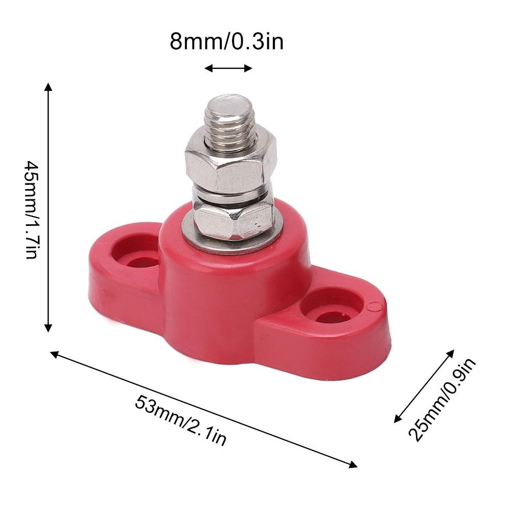 4Pcs 5/16" M8 Battery Terminal Blocks Stainless Steel 12V 24V Battery Distribution Terminal Block Easy To Mount