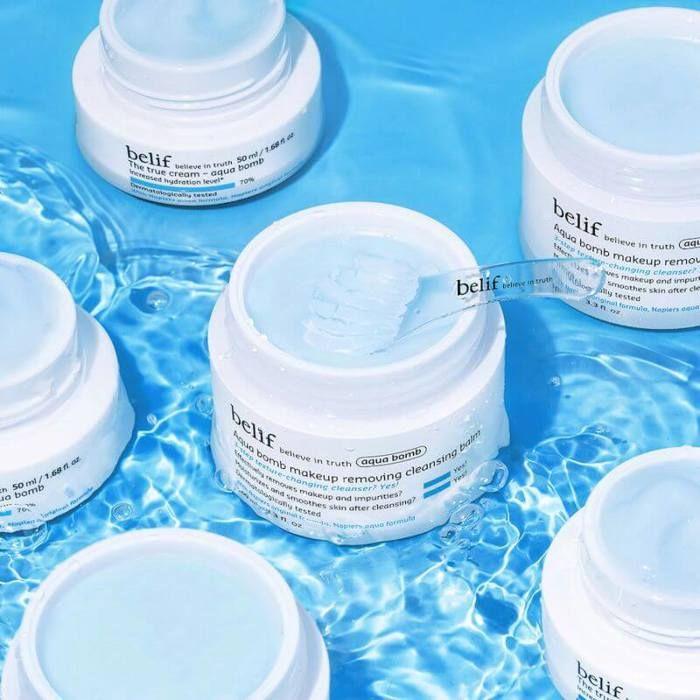 Baume démaquillant visage - Belif Aqua Bomb 100 ml - Texture sorbet huile - Hydratant & apaisant - Élimine maquillage waterproof