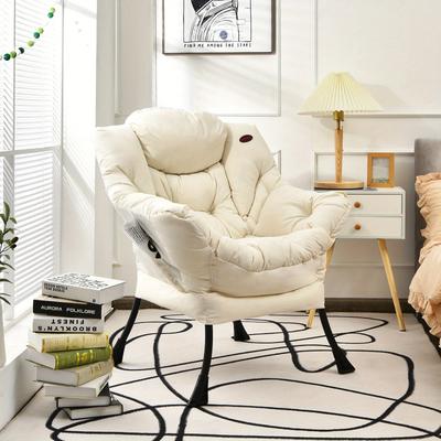 Modern Fabric Lounge Chair - Single Sofa Chair with Side Pocket, Cozy Lazy Chair for Living Room/Bedroom