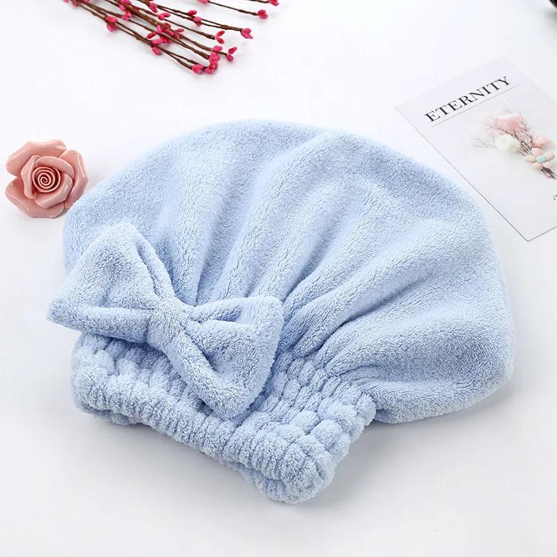 Turban Head Magic Microfiber Hair Drying Towel Super Absorbent Hair Dry Wrap With Button Soft Bath Shower Cap Lady