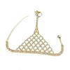 Adjustable Golden Finger Bracelet Rhinestone Hollow Geometric Pendant  Stage Performance