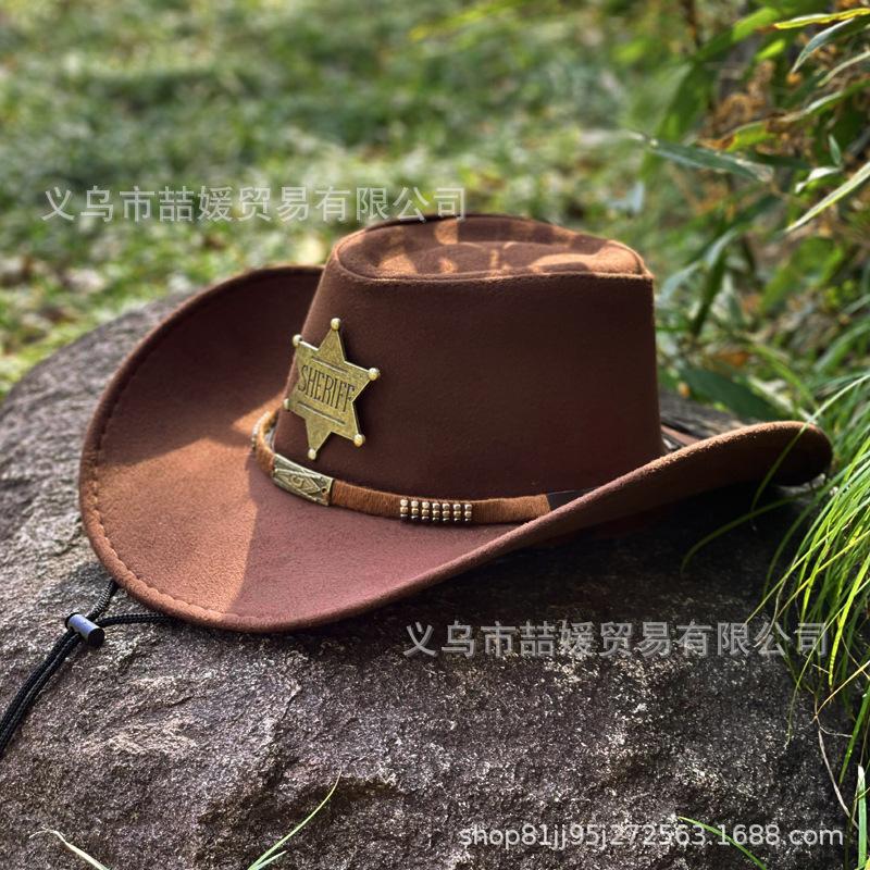 G-shaped rivet six-star western denim hat European and American men's and women's outdoor travel sunscreen sunshade mountaineering top hat