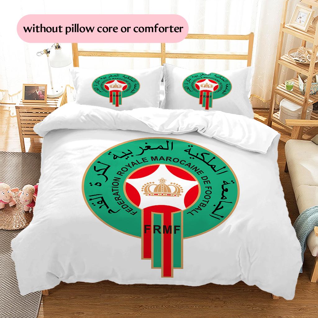 Biancheria da letto con motivo della Nazionale del Marocco Decorazione per la casa Regalo di compleanno (1 * copripiumino + 2 * federa, senza nucleo)