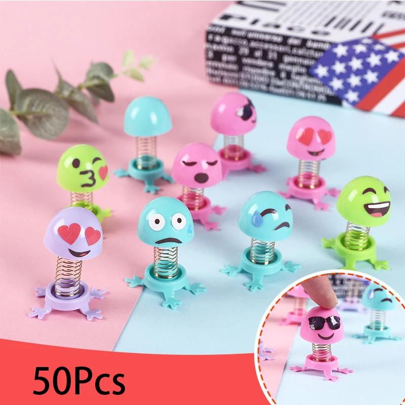 

50Pcs Cartoon Mini Jumping Finger Dolls Spring Bounce Ball Toys for Kids Birthday Party Favors Baby Shower Gift Pinata Fillers