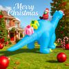 6.56FT Inflatable Toy Blue Dinosaur Santa Xmas Yard Lawn Party Decoration With LED Light Christmas Home Supplies Ornaments Gifts