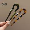 Acrylic Hair Fork Wave U-Shaped Hairpin Women Back Head Bun Headgear Lightweight Daily Use Hair Accessory