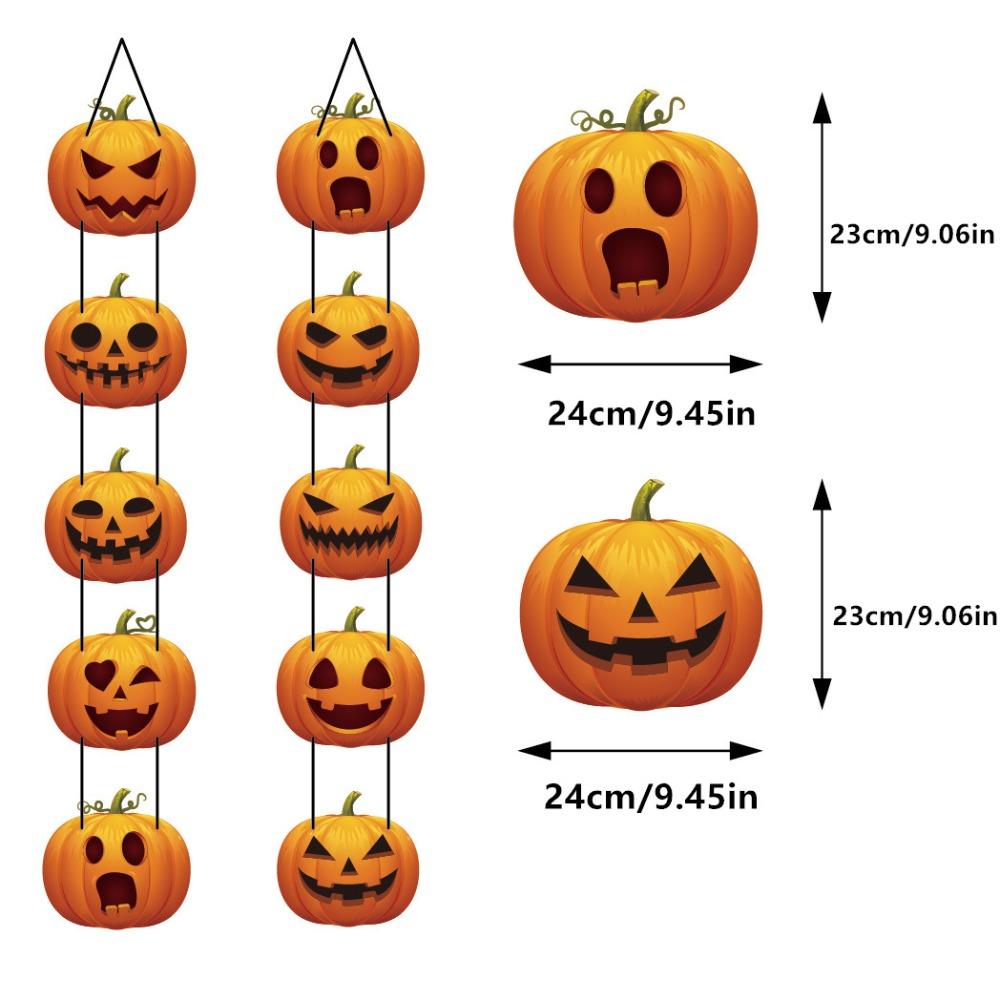Multiple Style Halloween Pumpkin Door Hanging Sign Paper Halloween Hanging Banner  Haunted House