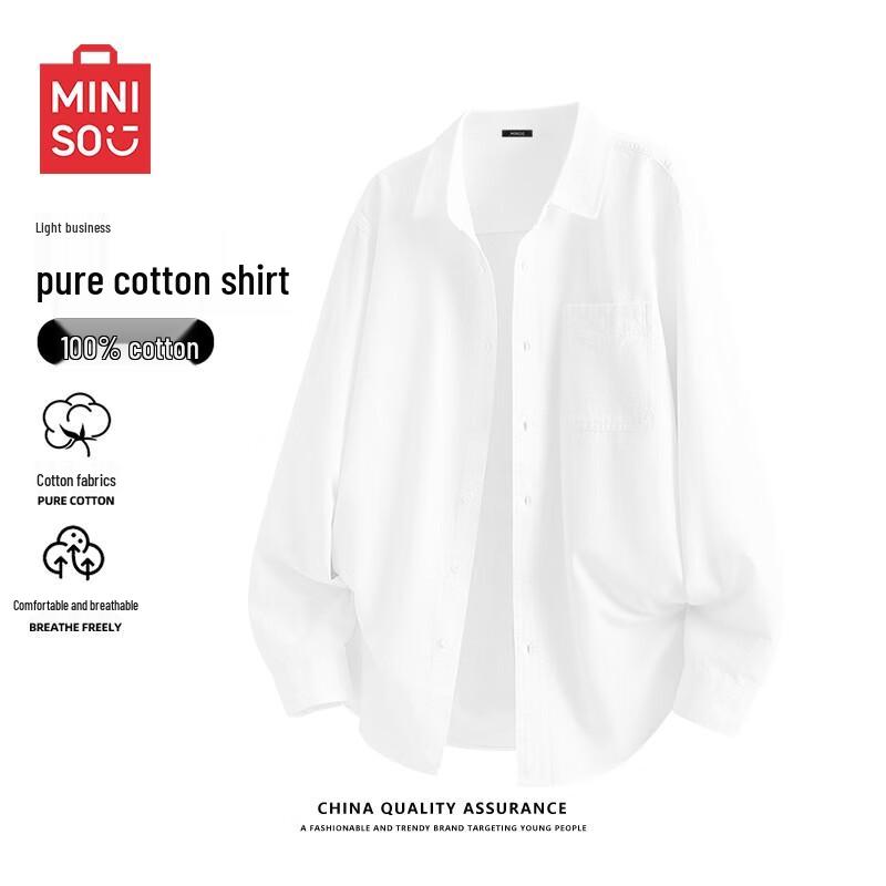 MINISO Men s Pure Cotton Long Sleeve Shirt L