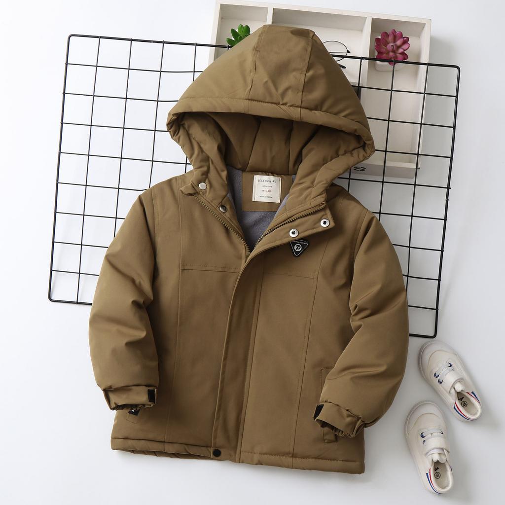 Boys new cold and windproof lightweight thickened fluffy warm loose high-quality fabric casual sports cotton clothing