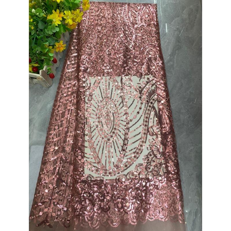 1/3Yards Luxury Sequin Beaded Lace Fabric Embroidered Tulle Mesh Fabric for Wedding Dress Evening Gown Bridal Party DIY Sewing