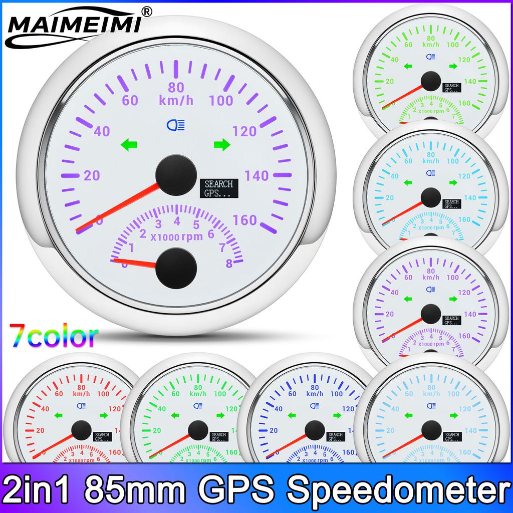 85mm GPS Speedometer With Tachometer 160KM/H 200KMH For Car Truck Boat Speed Meter odometer RPM Meter 9-32V