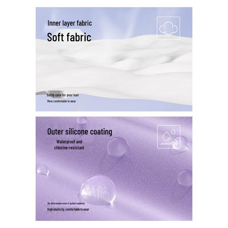 WATERTIME Unisex Wasserdichte Badekappe für langes Haar