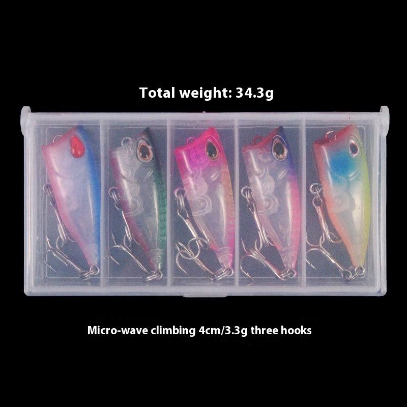 Ultra-Small Hard Bait Lead Fish Single Hook Set Five Boxes Metal Horse Mouth Three Hooks Blood Groove Sequins for Bass Trout