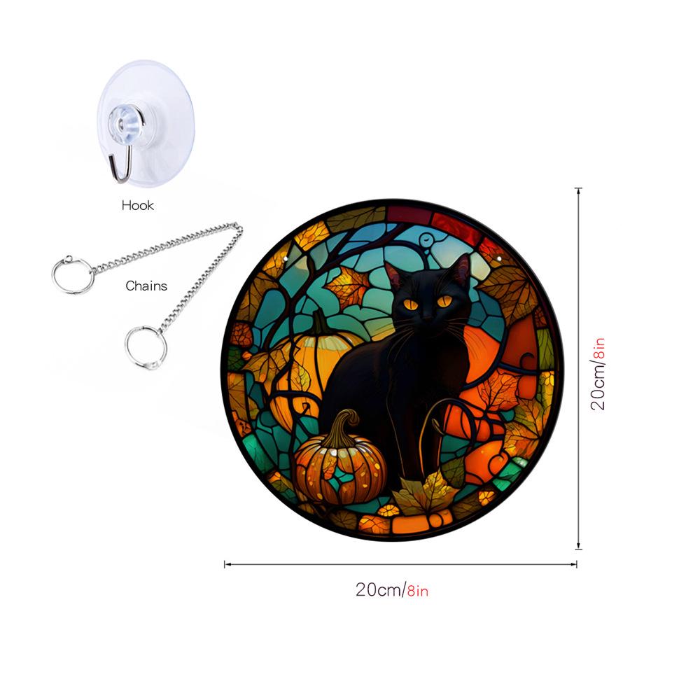 TYU100-109 Calabaza de Halloween Murciélago Cadena de Hierro Adorno Colgante para Decoración de Ventana o Porche