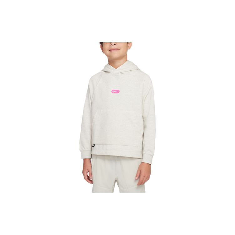 Nike Solid Logo Knit Training Hoodie Kids Hoodies Light-Bone DX5374-072