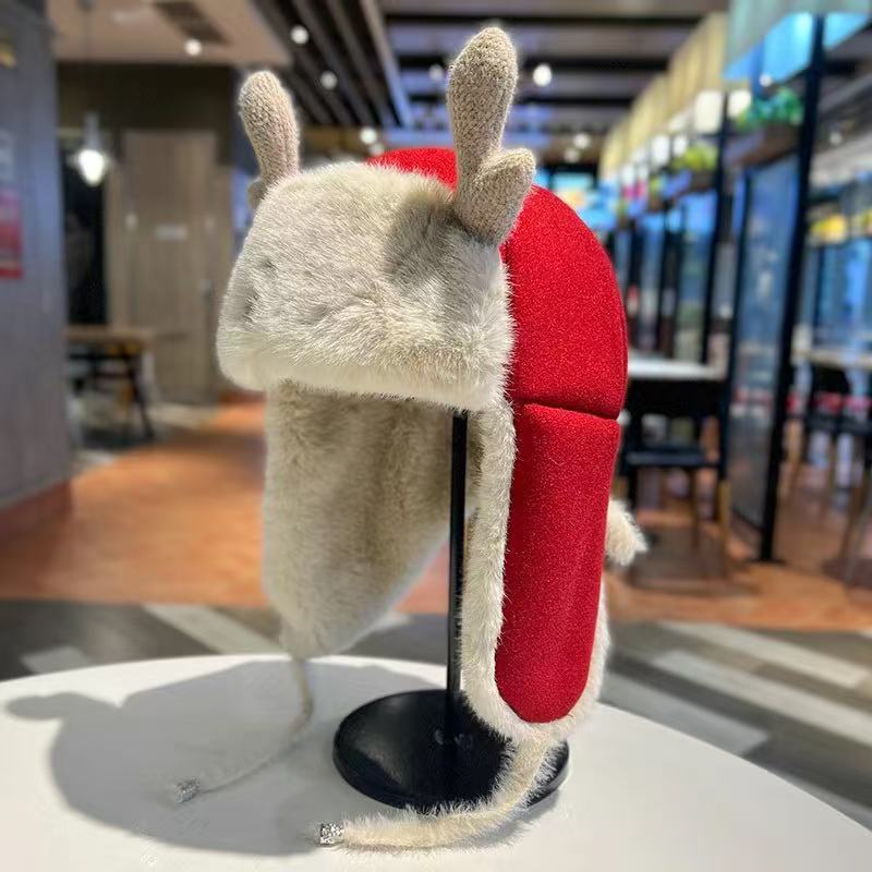 Winter Lei Feng Hat for Men and Women, Autumn and Winter, Fleece-lined, Warm, Cycling, Earflap Hat, Outdoor, Hiking, Skiing, Train Head Hat