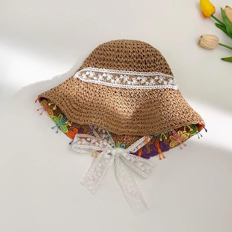 New Straw Bucket Hat Women's Summer Sunscreen Sunshade Big Edge Versatile Folding Sun Hat Fashionable Washbasin Hat