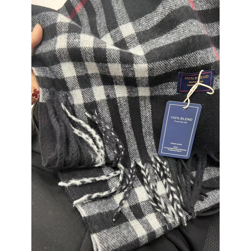 Premium Knitted Wool-Feel Plaid Scarf Men Women Winter Warm Neck Wrap Unisex Fashion Accessory