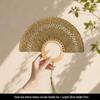 Tai Life Women's Handmade Wabi-sabi Cattail Fan: Artistic Summer Rattan Craft, Chinese Style Intangible Heritage Round Fan