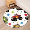 Truck Printed Round Rug Carpet Chair Rug Area Rug Entryway Doormats,for Office Chair Living Room Bedroom Kitchen Room.