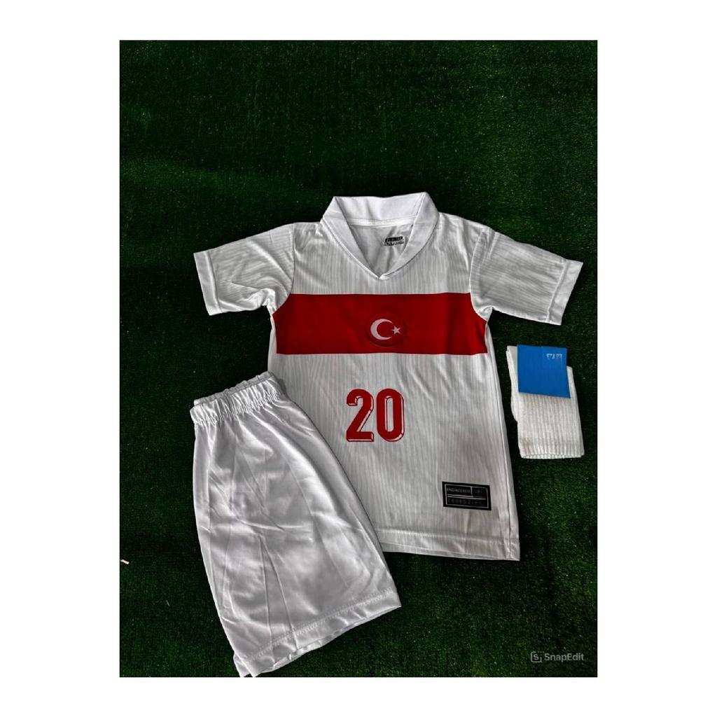 Turkey Euro 2024 Ferdi Kadolu European Championship White Kids Jersey