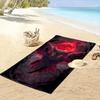 Crimson Owl's Fiery Majesty Print Beach Towel, Quick Drying, Suitable for Travel, Outdoor Sports, Jogging, the Beach and Swimming, Gift