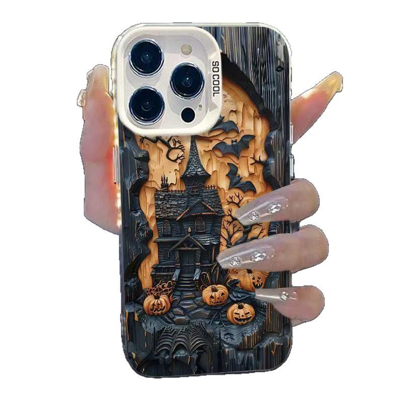Pumpkin Devil Cartoon Phone Case for iPhone 7/8 Plus, 15 Plus, 17 Pro - Anti-Fall Design with Apple Style