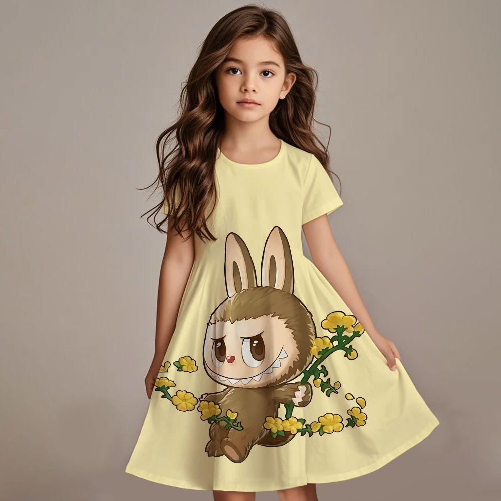

Summer Labubu Sleeping Dress Children s Casual Home Sleeping Dress Comfortable Princess Dress Girls Cute Dress 100