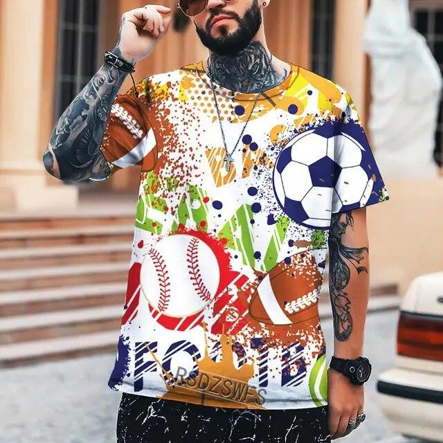 Letní pánské tričko Fotbalové mistrovství světa Cool 3D potisk Tričko s kulatým výstřihem Vysoce kvalitní S-6XL