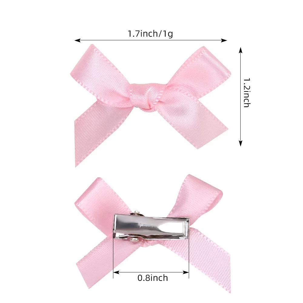 10Pcs/set Sweet Ribbon Mini Bowknot Hair Clips for Women Girls Lovely Ballet Hairpin Barrettes Headwear Kids Hair Accessories