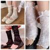 Breathable Ruffle Mesh Fishnet Socks Floral Bowknot JK Lolita Lace Calf Socks Mid-leg Summer Arm Sleeves Women Wear