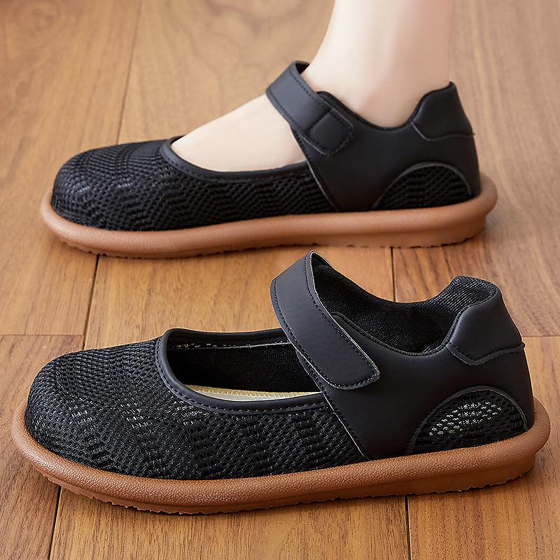 Breathable Summer Footwear for Elderly Women – Comfortable, Soft Sole Casual Shoes