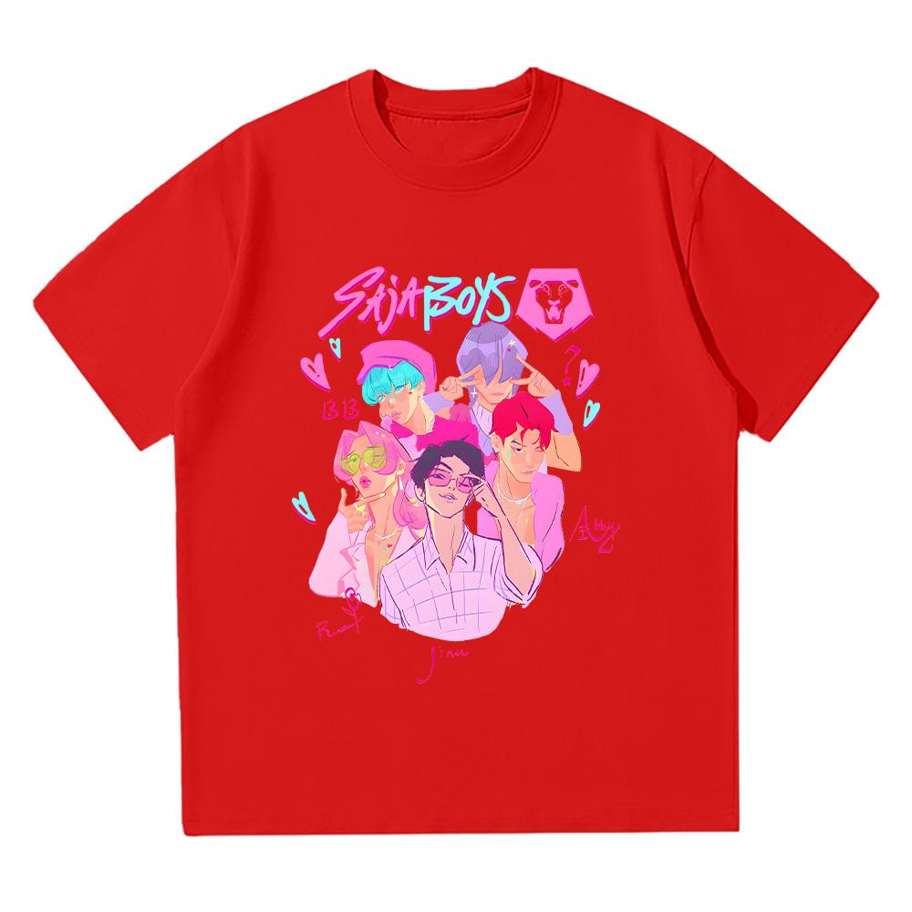 Saja Boys Boy Band T-shirt Kpop Demonkpop Demon Hunters Inspired Movie Tees Unisex Wysokiej Jakości Bawełniane T-shirty Odzież Modowa
