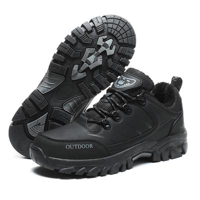 Chaussures de Sport d'Hiver pour Homme Chaussures d'Extérieur Chaussures Chaudes en Peluche pour Homme Cuir PU Imperméables Chaussures pour Escalade Randonnée Antidérapantes