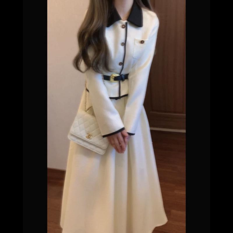 Women's Autumn/Winter 2024 Stylish French-Inspired Salt-Based Two-Piece Outfit