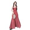 Red Plaid Long Skirt Xinjiang Dopamine Bright Yunnan Vacation Bohemian Dress Seaside Dingdar