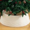 Christmas Tree Base Cover Knitted Rustic Chunky Ring Cream Rhombic Edge Christmas Tree Stand Cover For Farmhouse Home Winter