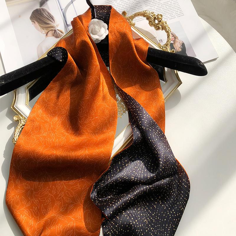 

Mulberry Silk Scarf, Spring And Autumn Foreign Style, Fashionable And Versatile Double-Sided Silk Plain Zou Satin Scarf, Thin And Narrow Scarf 15-150cm