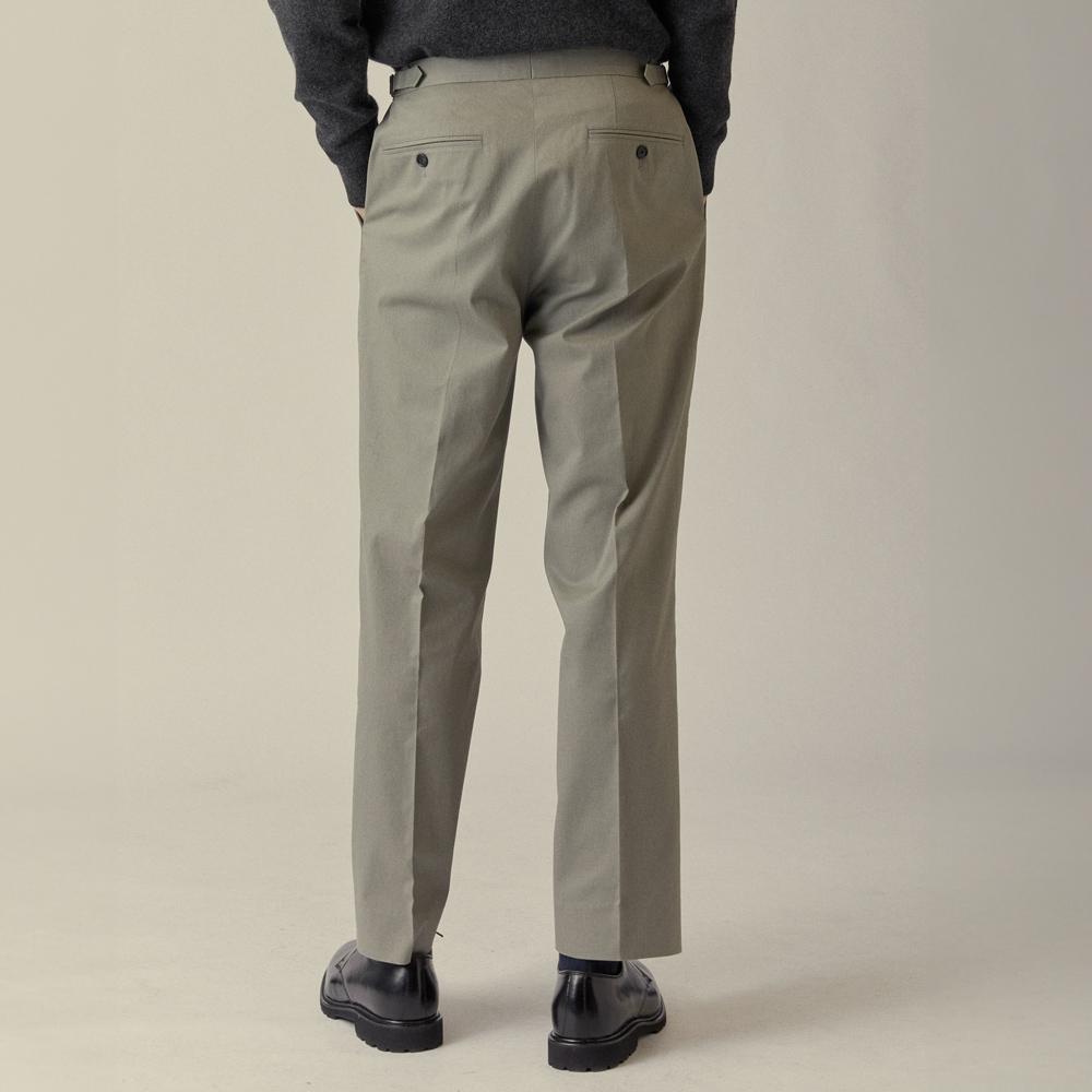MANNERGRAM German Vandelden Double-Pleated Side Adjuster R29 Cotton Pants Khaki