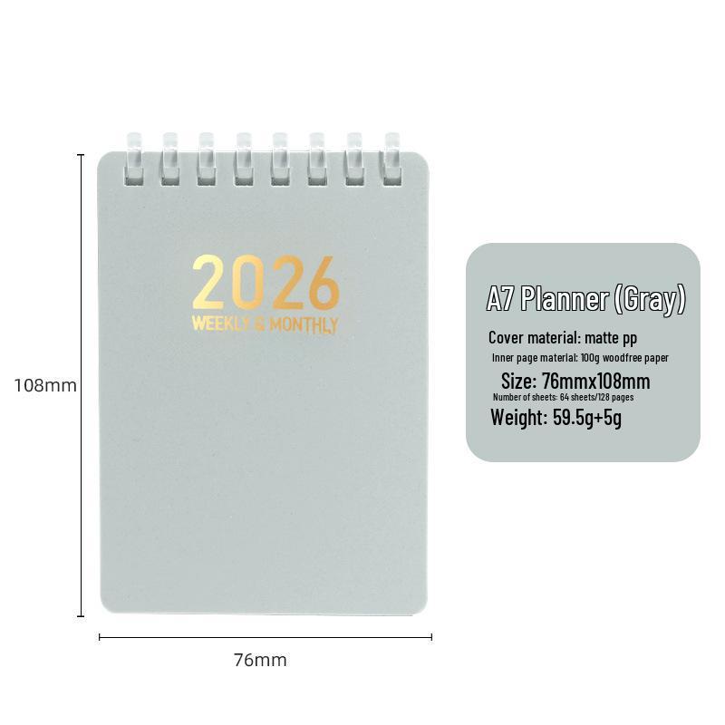 2026 A7PP Pocket Coil Daily Planner Notebook