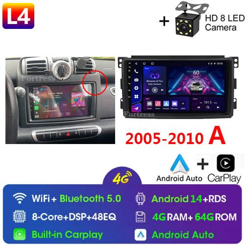 For Mercedes Benz Smart Fortwo 2006 - 2015 Android Car Radio Multimedia Player Carplay Navigation GPS Touch Screen Auto Stereo
